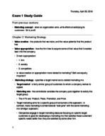 MKTG 3310 Final Exam Study Guide