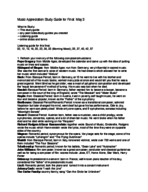 Music Appreciation Final Exam Study Guide