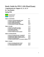 Psychology 100: Final Study Guide