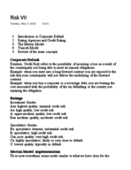 Managing Financial Risk Week VII Notes
