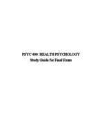 Psyc 400 Final Exam Completed Study Guide