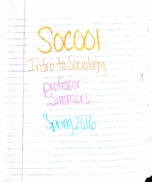 SOC001 Lecture Notes Week 7 & 8
