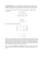 Augmented Matrices notes