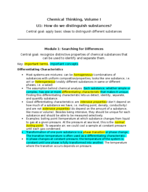 Chemical Thinking Book Notes, Unit 1 Module 1