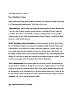 Trouble shooting process notes