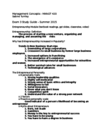 Management Concepts, Midterm Exam 3 Study Guide