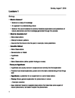 Biol 1201, Week 1 Notes