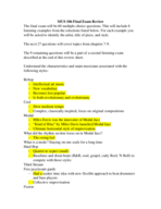 Study Guide for Final Exam 