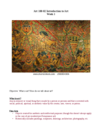 Introduction to Art- Week 1 Notes