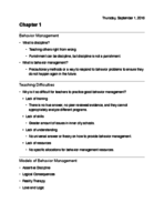 SPE 3633 Behavior Management Chapter 1