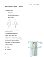 BIOS 311 Week One Notes 