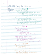 ENC 1102: Week One Notes - 1.1 to 1.6