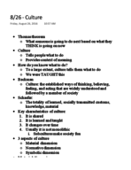 week 2 notes - 8/26