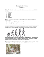 Biology Lecture Notes-Chapter 1