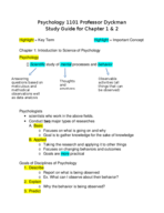 Psychology Test 1 Study Guide (Updated)