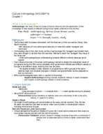 Cultural Anthropology 2410.002F16 Week 1 Notes