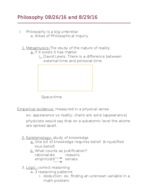 Areas of Philosophical inquiry