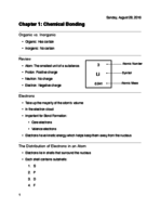 CHEM245 Chapter 1 Notes: Chemical Bonding