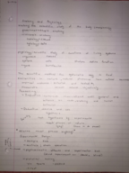 Anatomy and Physiology; Day 1 notes