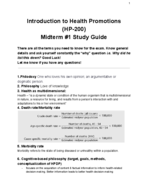 HP200 Midterm 1 Study Guide!