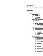 Gen Bio 2051, Chapter 3 Notes
