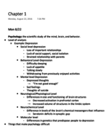 Psych II, Chapter 1 Notes