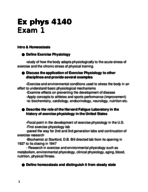 Phys of ex exam 1 study guide