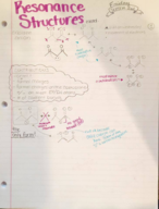 Week 2; Organic Chemistry; Friday Class Notes; Resonance and Polar Molecules