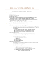 Geography 150 Lecture 1 Notes