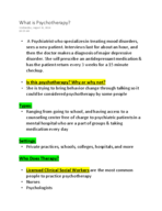 Intro to Psychotherapy: Week 1 Notes