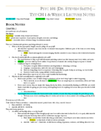 PSYC 107 - Week1/Chapter 1 Notes & Lecture 