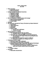 BSC 385 | Exam 1 Study Guide | Outline