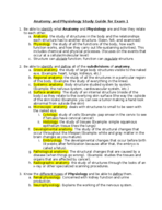 Study Guide for Exam 1
