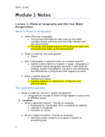 geog 21062 week 1 notes
