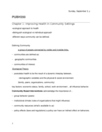 Comm Health Notes, week 1&2