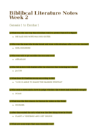 Biblical Literature Weeks 1 & 2 Notes