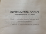 Introduction to Science and the Environment