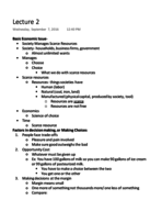 Econ 201 Week 2 Notes