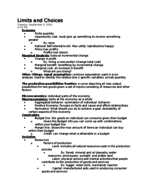 Econ1020: Limits And Choices