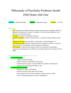Diagnostic and Statistical Manual Outline