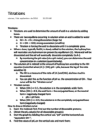 Biochemistry Notes - Lecture 3, Titrations 