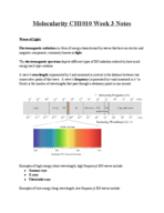 Molecularity CH1010 Week 3 Notes