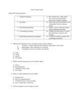 Exam 1 Study Guide