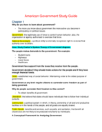 American Government, Study Guide Chapters 1-4