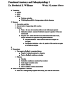 Week 3 - Functional Anatomy and Pathophysiology I: Lecture Notes
