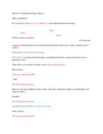 ENGL 333-Modern Grammar-Week 2 Notes