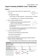 (CHEM245) Exam 1: Study Guide