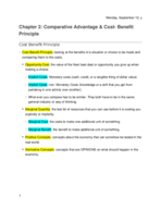 Comparative advantage and Cost- Benefit Principle 