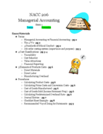 Mang. Acct. 1st Exam Study Guide