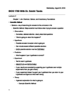 BIOS 1700- Week 1 Notes